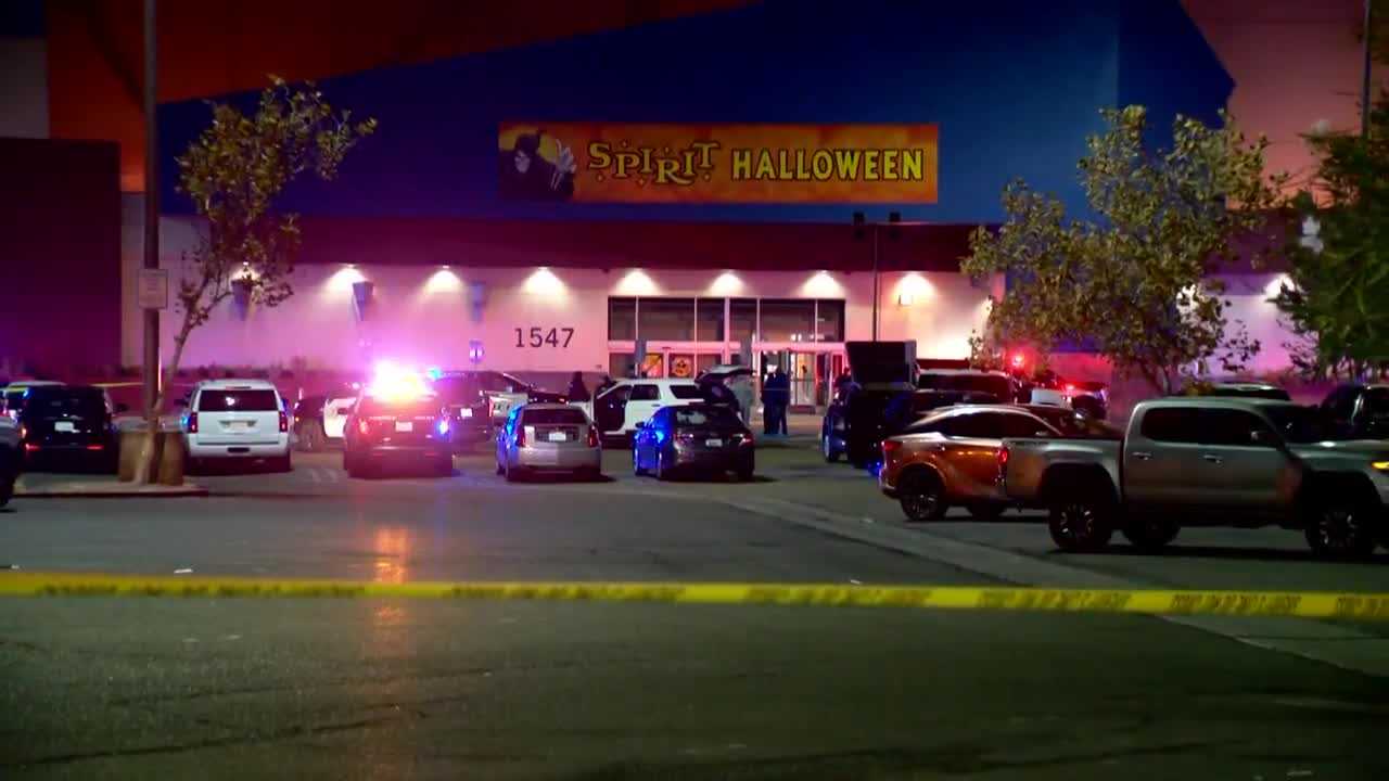 A Spirit Halloween store decorated for the season.